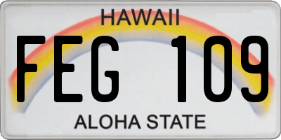 HI license plate FEG109