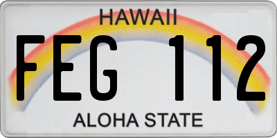 HI license plate FEG112
