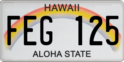 HI license plate FEG125