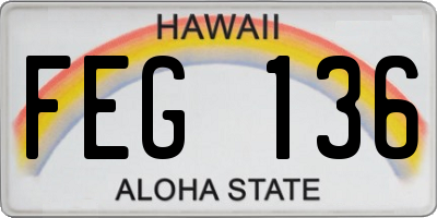 HI license plate FEG136