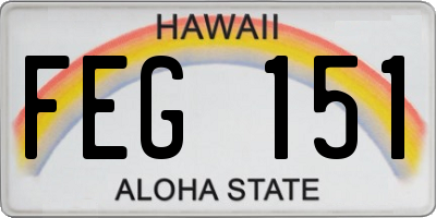 HI license plate FEG151