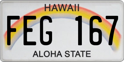 HI license plate FEG167