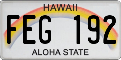 HI license plate FEG192