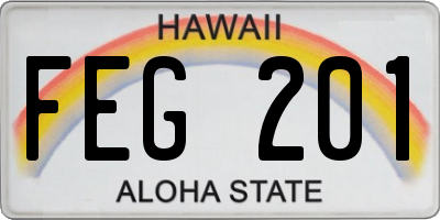 HI license plate FEG201
