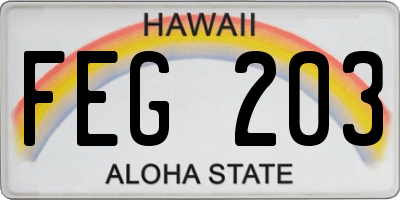 HI license plate FEG203