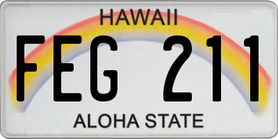 HI license plate FEG211