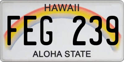 HI license plate FEG239