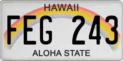 HI license plate FEG243