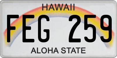 HI license plate FEG259