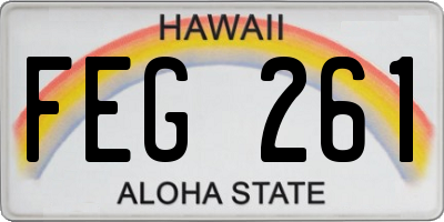 HI license plate FEG261
