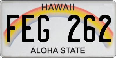 HI license plate FEG262
