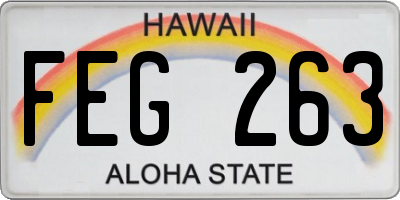 HI license plate FEG263