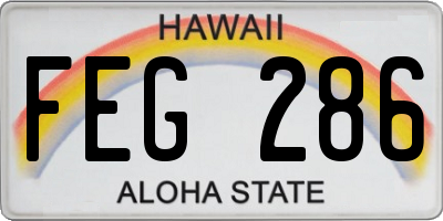 HI license plate FEG286