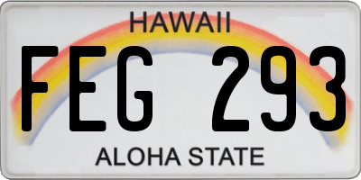 HI license plate FEG293
