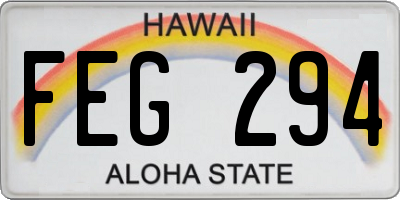 HI license plate FEG294