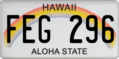 HI license plate FEG296
