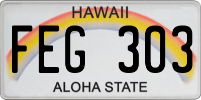 HI license plate FEG303