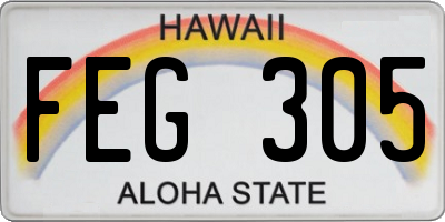 HI license plate FEG305