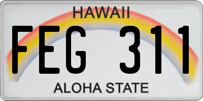 HI license plate FEG311
