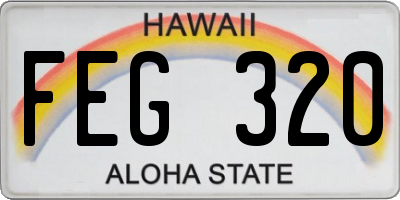 HI license plate FEG320