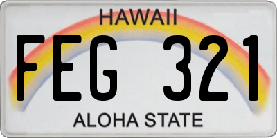 HI license plate FEG321