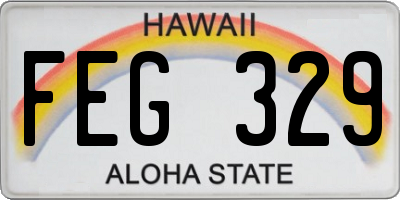 HI license plate FEG329