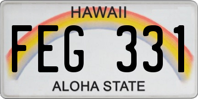 HI license plate FEG331