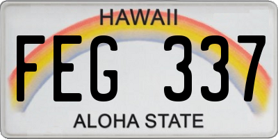 HI license plate FEG337