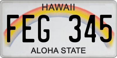 HI license plate FEG345
