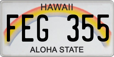 HI license plate FEG355