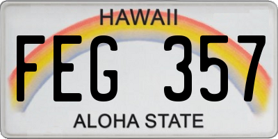 HI license plate FEG357