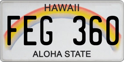 HI license plate FEG360