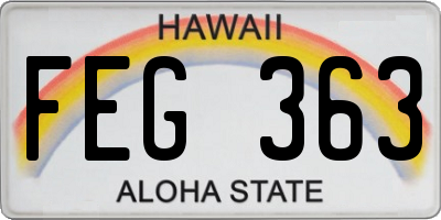 HI license plate FEG363