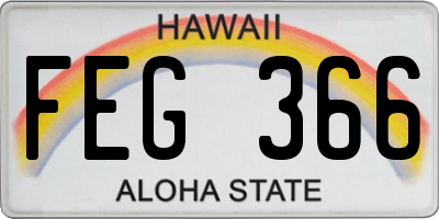 HI license plate FEG366