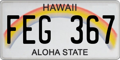 HI license plate FEG367