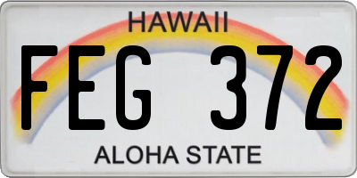 HI license plate FEG372