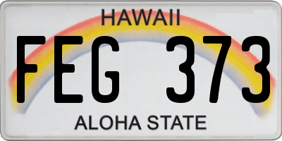 HI license plate FEG373