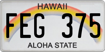 HI license plate FEG375