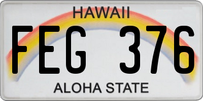 HI license plate FEG376