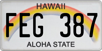 HI license plate FEG387