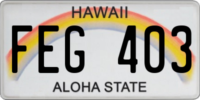 HI license plate FEG403