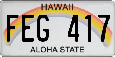 HI license plate FEG417