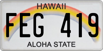 HI license plate FEG419