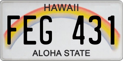HI license plate FEG431
