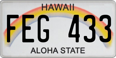 HI license plate FEG433