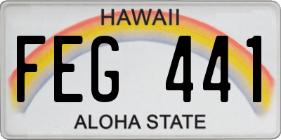 HI license plate FEG441