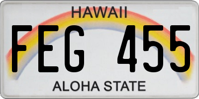 HI license plate FEG455