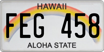 HI license plate FEG458