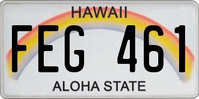 HI license plate FEG461
