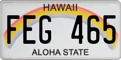 HI license plate FEG465